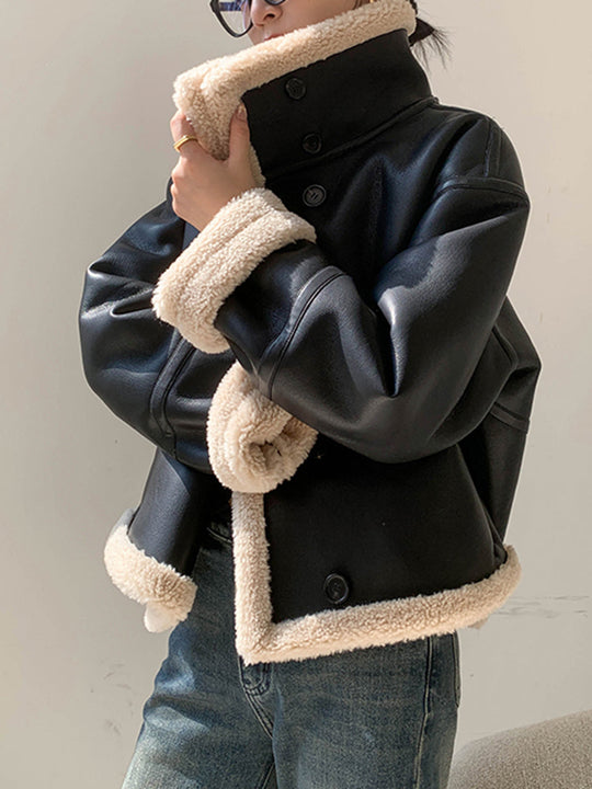 EB | Gefütterte Kunstlederjacke