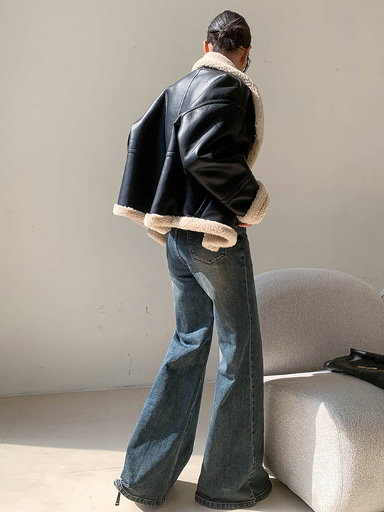 EB | Gefütterte Kunstlederjacke