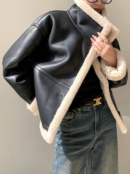 EB | Gefütterte Kunstlederjacke