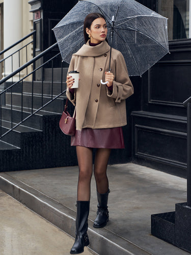 EB | Jacke mit passendem Knopf-Schal