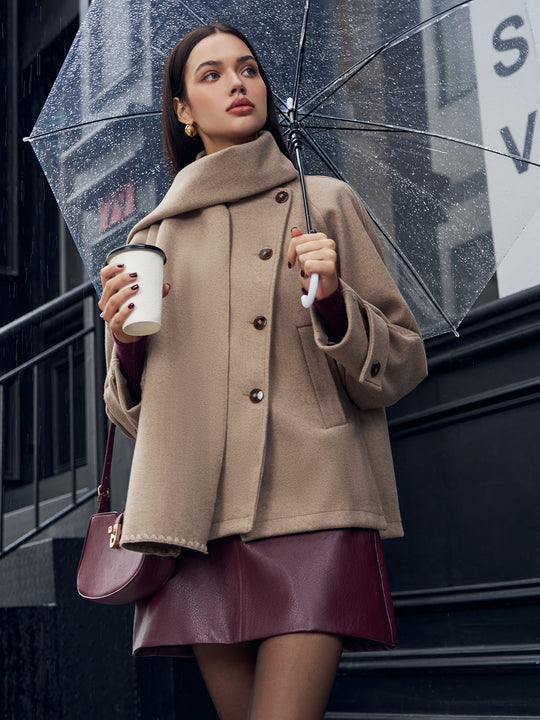 EB | Jacke mit passendem Knopf-Schal