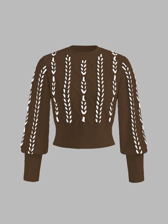 EB | Strickpullover mit Lochmuster Acrylmischung Elegant und Modern