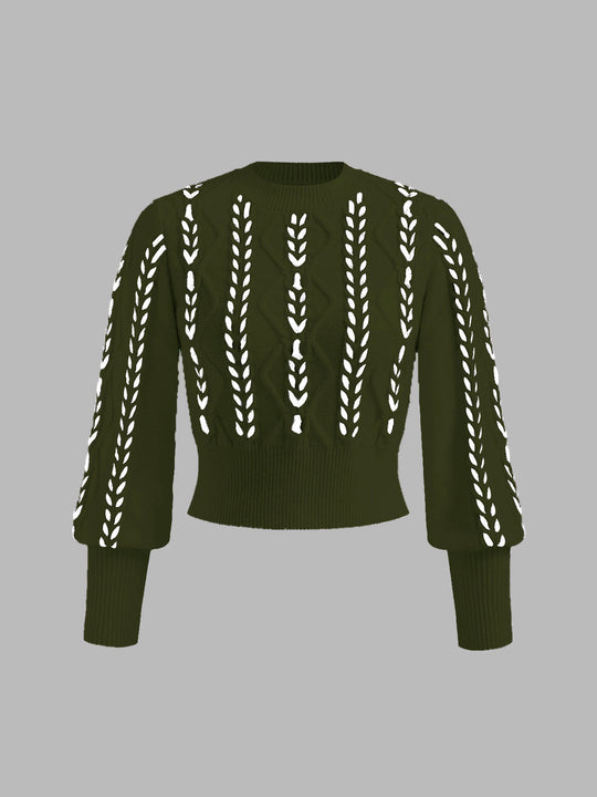 EB | Strickpullover mit Lochmuster Acrylmischung Elegant und Modern