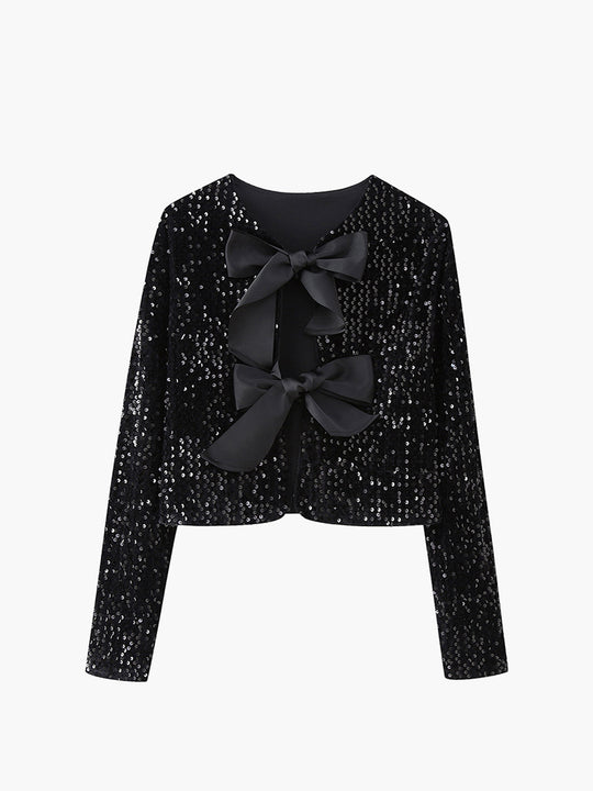 EB | Samt Schleifen Dekor Jacke