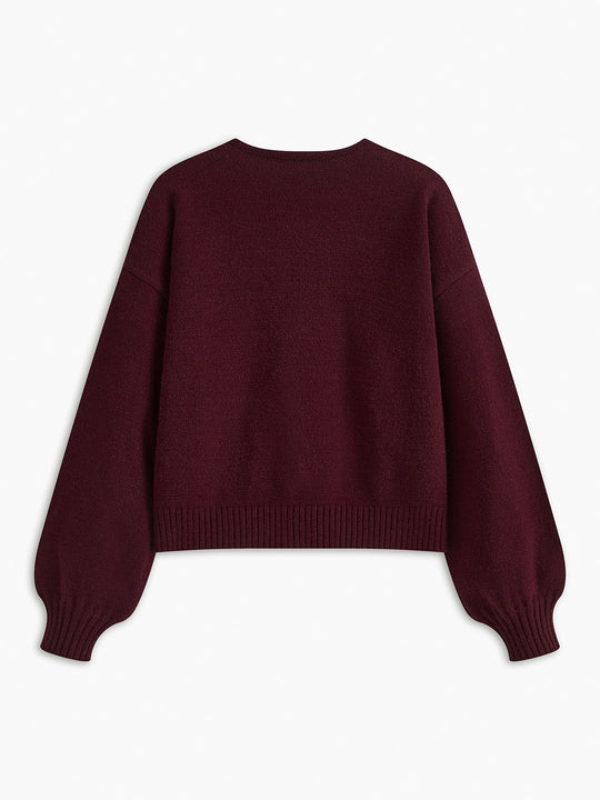 EB | Strickcardigan mit Samtschleifen Wollmischung Feminin und Modern