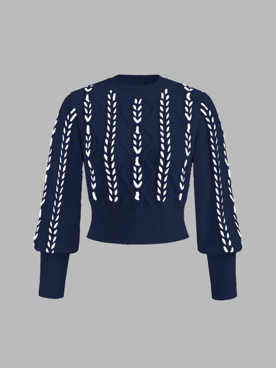 EB | Strickpullover mit Lochmuster Acrylmischung Elegant und Modern