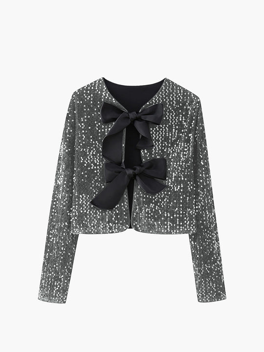 EB | Samt Schleifen Dekor Jacke