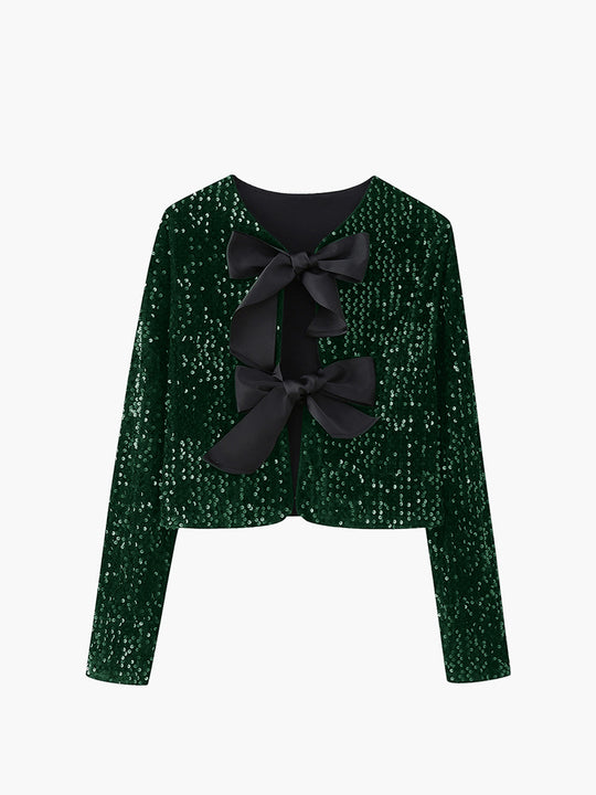 EB | Samt Schleifen Dekor Jacke