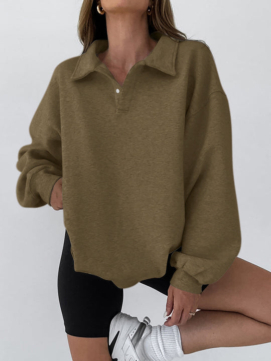 EB | Sweatshirt mit Kragen Baumwollmischung Lässig und Trendy