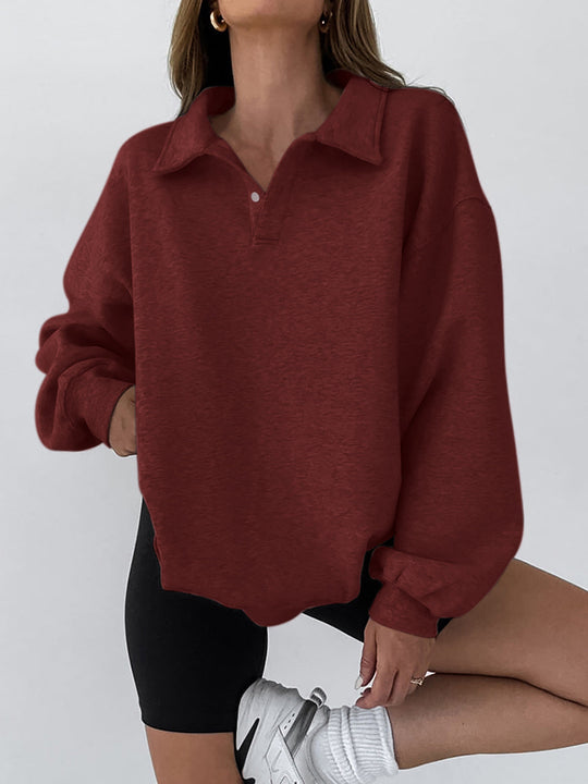 EB | Sweatshirt mit Kragen Baumwollmischung Lässig und Trendy