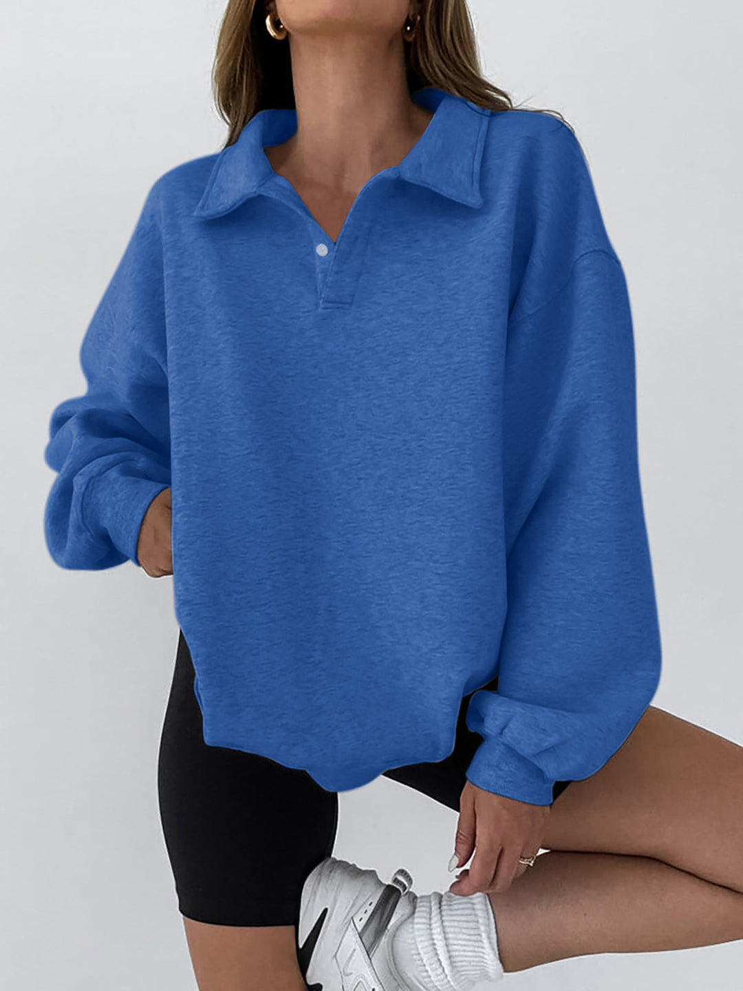 EB | Sweatshirt mit Kragen Baumwollmischung Lässig und Trendy