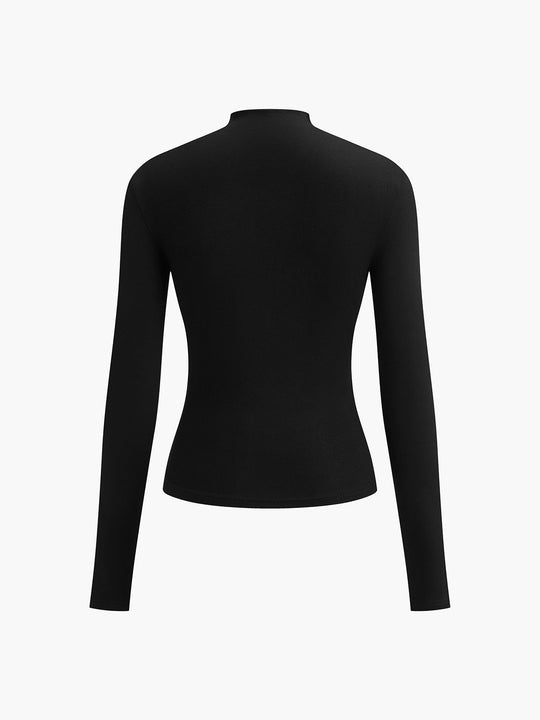 EB | Elegantes Ruching Langarmshirt