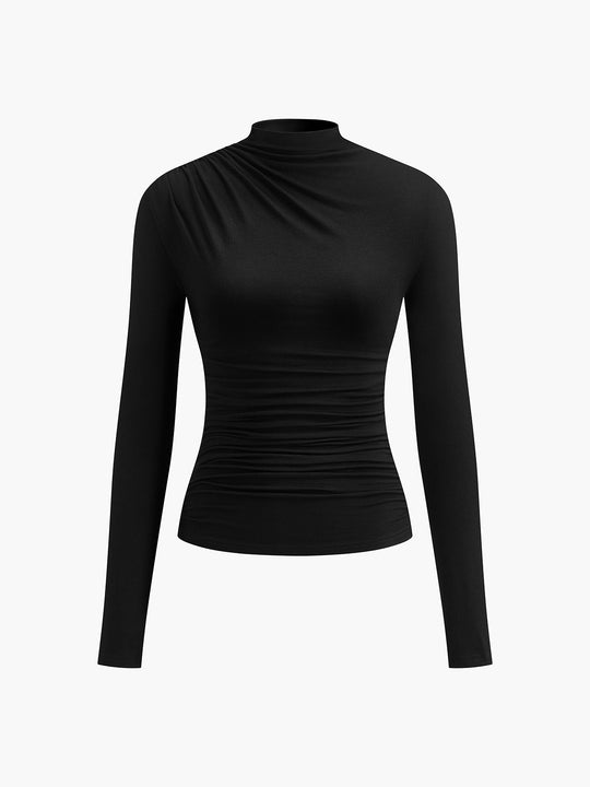 EB | Elegantes Ruching Langarmshirt