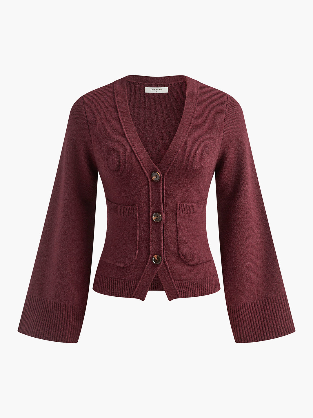 EB | Strickcardigan mit V-ausschnitt Taschen und Knöpfe Zeitloser Komfort