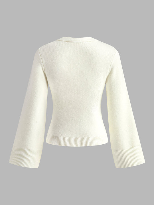 EB | Strickcardigan mit V-ausschnitt Taschen und Knöpfe Zeitloser Komfort