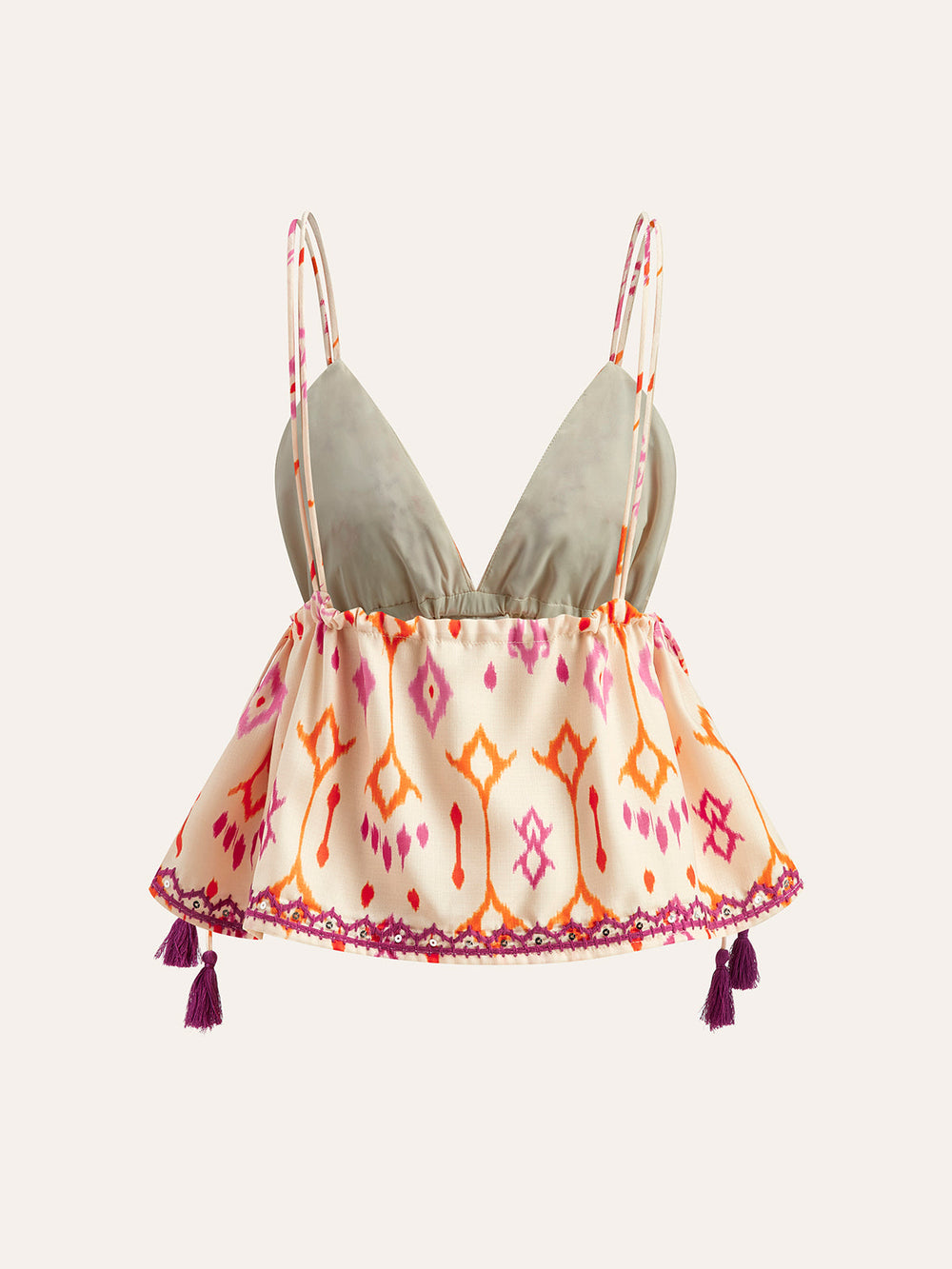 EB | Bestickte Boho Quastenbinder Cami Top