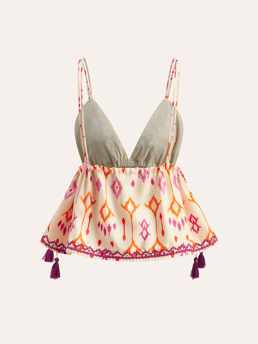 EB | Bestickte Boho Quastenbinder Cami Top