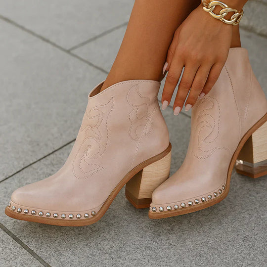 WesternAnkleBoots Aus Veganem Leder Damen EB