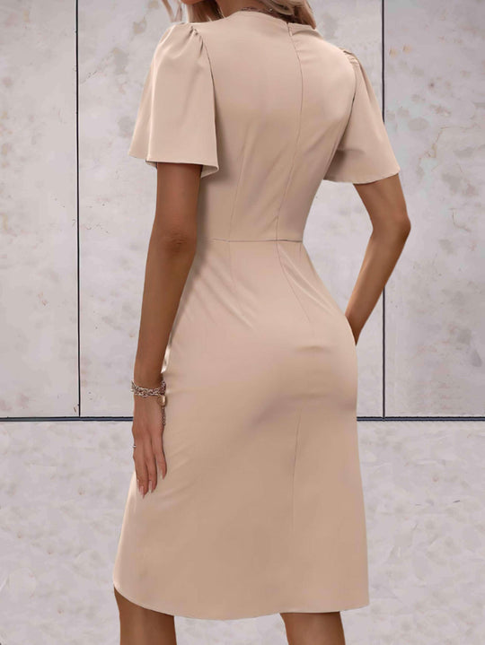 EB | Klassisches Wickelkleid Mit Eleganter V-Ausschnitt