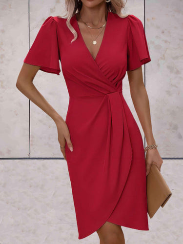 EB | Klassisches Wickelkleid Mit Eleganter V-Ausschnitt