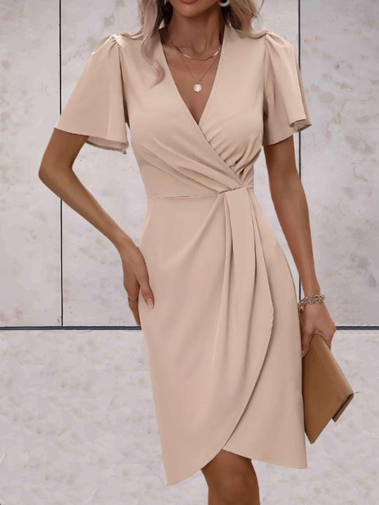 EB | Klassisches Wickelkleid Mit Eleganter V-Ausschnitt