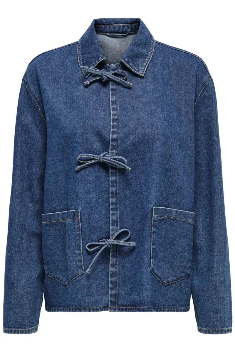 EB | Set mit Bindebandjacke und Weitjeans Denim Lässig und Trendy