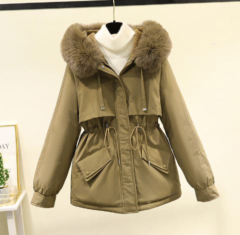 EB | Übergroße Baumwoll Wd Jacke mit Samtfutter