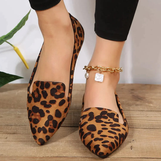 EB | Orthopädische Leopard Spitze Zehen Loafers
