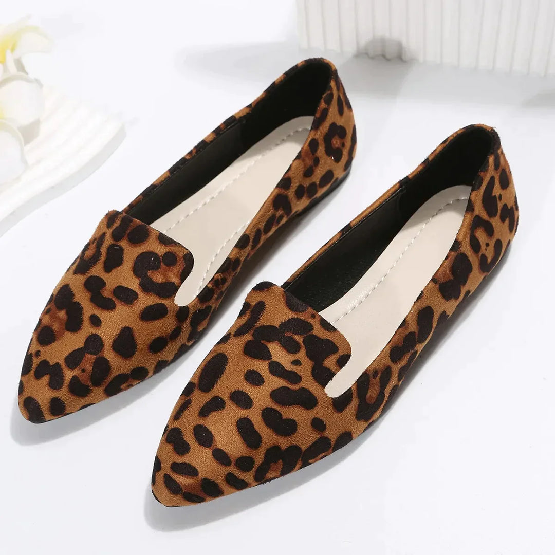 EB | Orthopädische Leopard Spitze Zehen Loafers