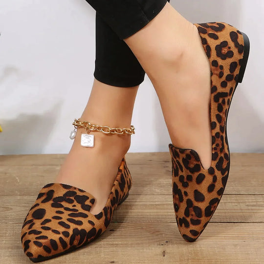 EB | Orthopädische Leopard Spitze Zehen Loafers