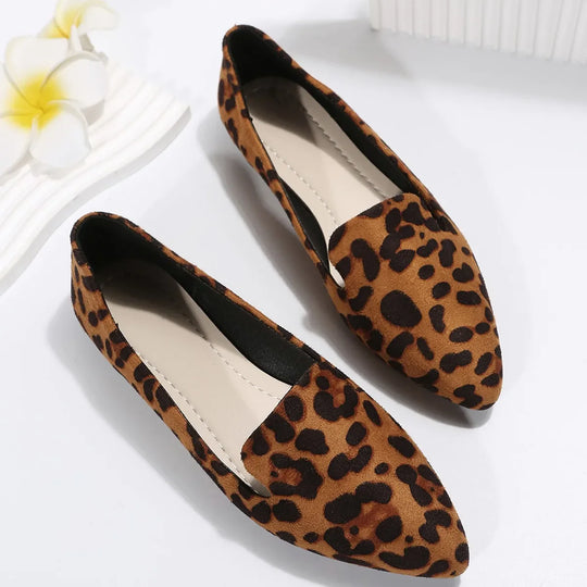 EB | Orthopädische Leopard Spitze Zehen Loafers