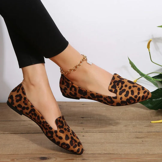 EB | Orthopädische Leopard Spitze Zehen Loafers