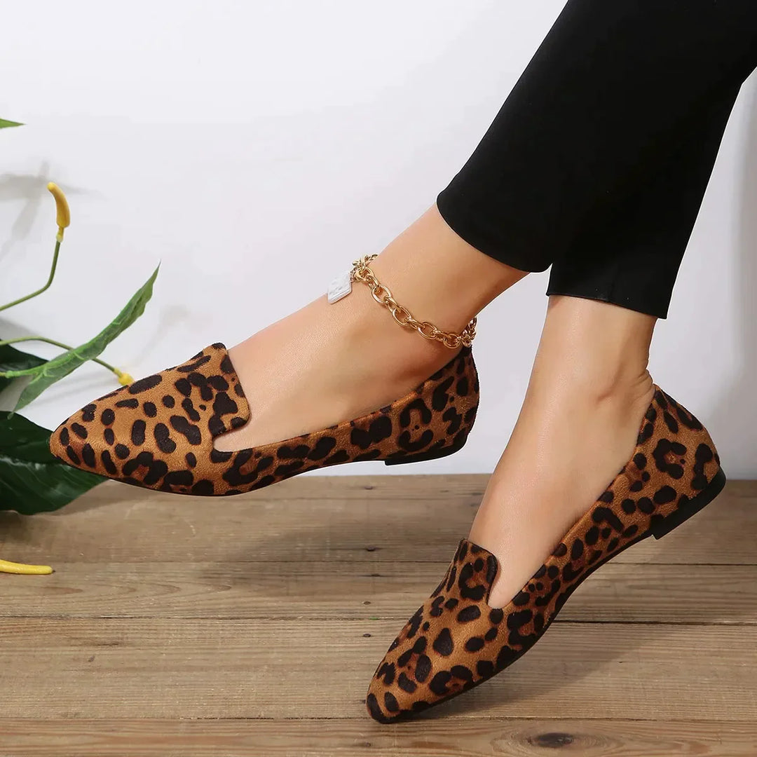 EB | Orthopädische Leopard Spitze Zehen Loafers