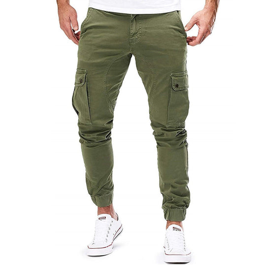 EB | Hosen Cargo Hosen Slim Fit Elastischer Bund Rippbündchen Mehrfachtaschen Design