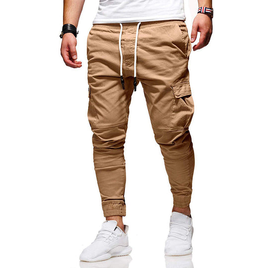 EB | Hosen Cargo Hosen Slim Fit Elastischer Bund Rippbündchen Mehrfachtaschen Design
