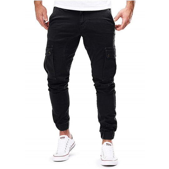 EB | Hosen Cargo Hosen Slim Fit Elastischer Bund Rippbündchen Mehrfachtaschen Design
