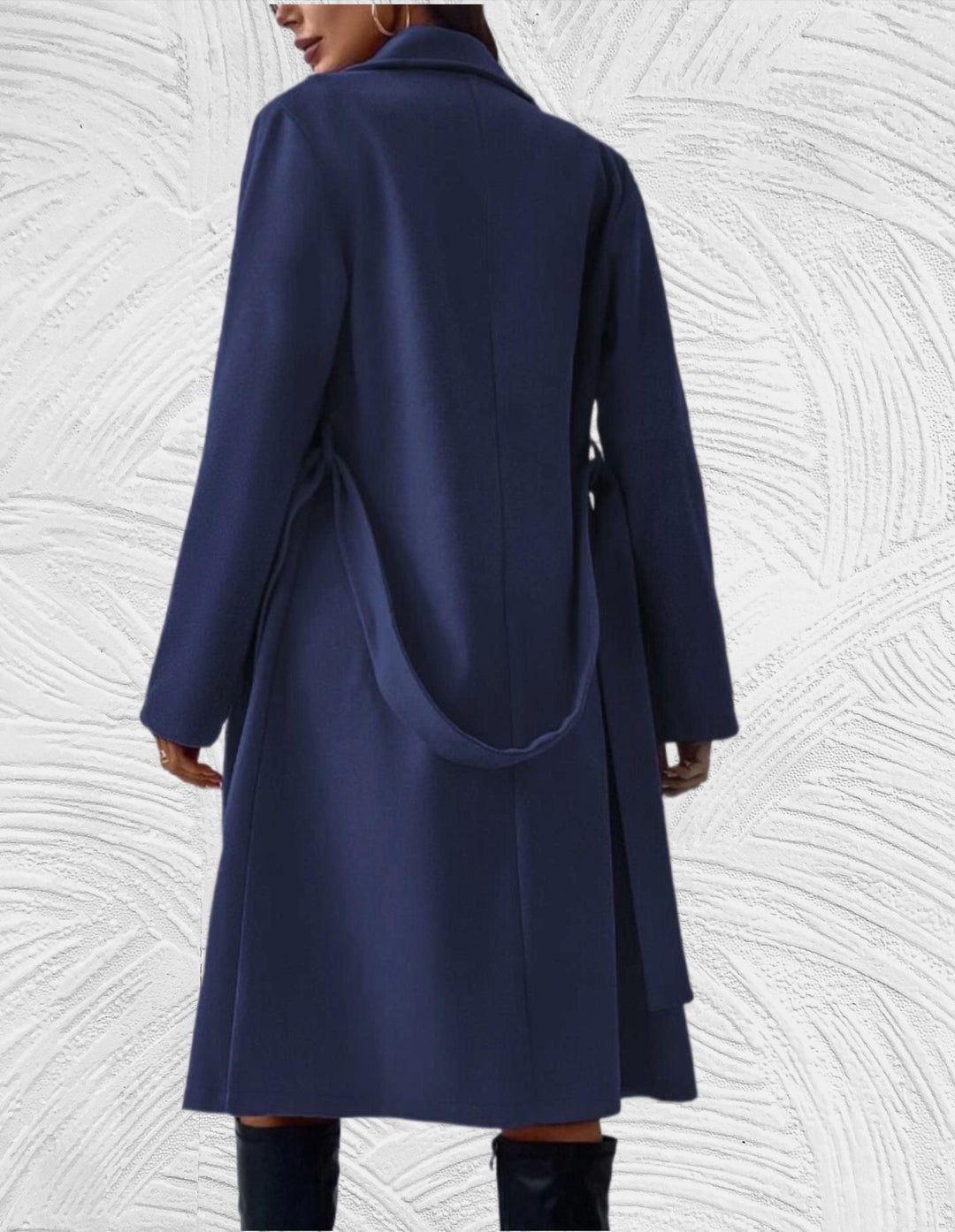 EB | Lange und Oversized Jacke mit Knopfverschluss, Brusttaschen und Bindegürtel