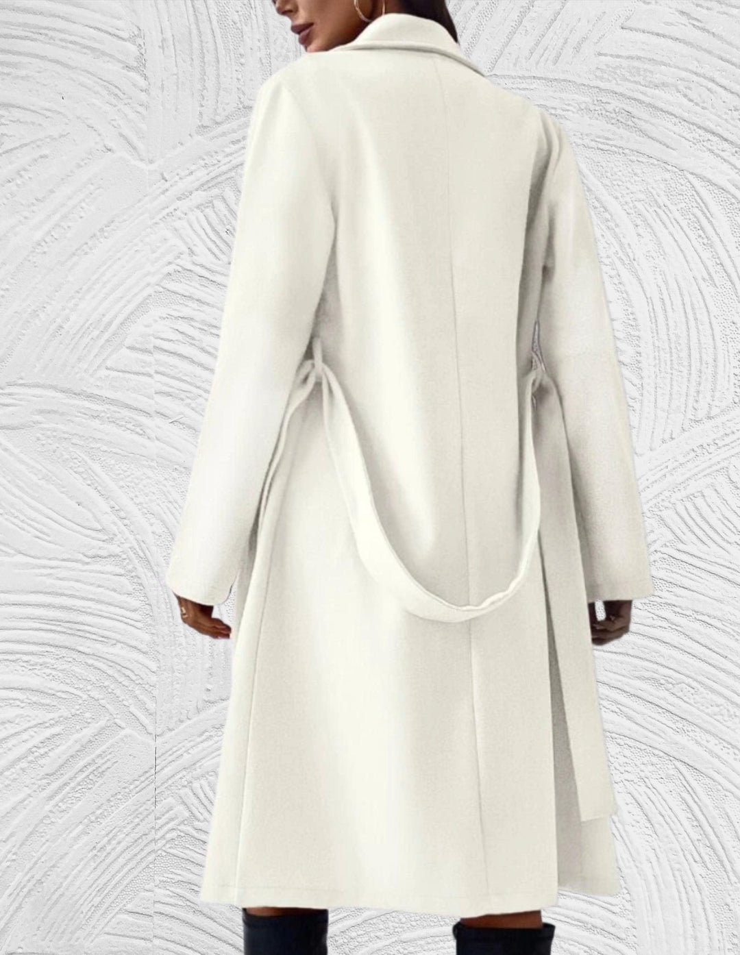 EB | Lange und Oversized Jacke mit Knopfverschluss, Brusttaschen und Bindegürtel