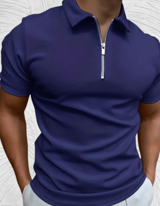 EB Gut sitzendes Herren-Poloshirt mit Reißverschluss