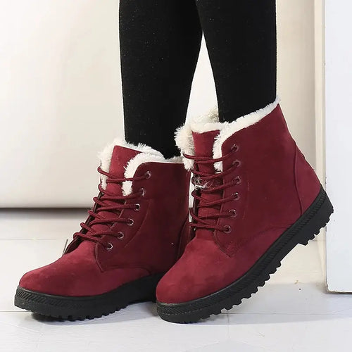 EB | Damen Winter Schnür Schnee Stiefel