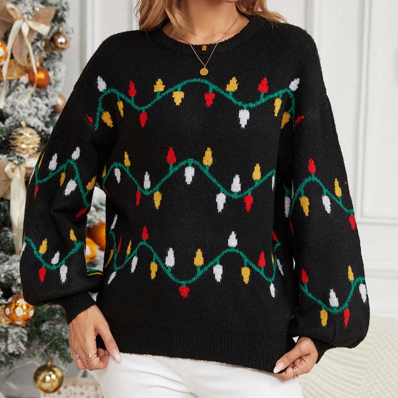 EB | Weihnachtlicher Strickpullover Mit Verspieltem Muster