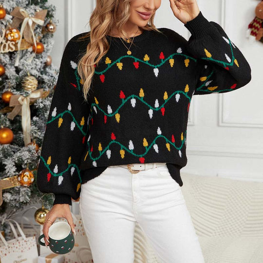 EB | Weihnachtlicher Strickpullover Mit Verspieltem Muster