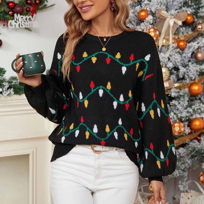 EB | Weihnachtlicher Strickpullover Mit Verspieltem Muster