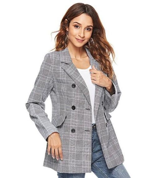 EB | Karierte Blazer Moderner Schnitt Klassische Eleganz