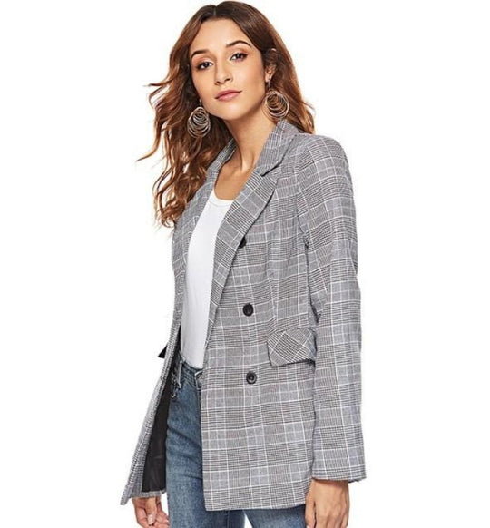 EB | Karierte Blazer Moderner Schnitt Klassische Eleganz