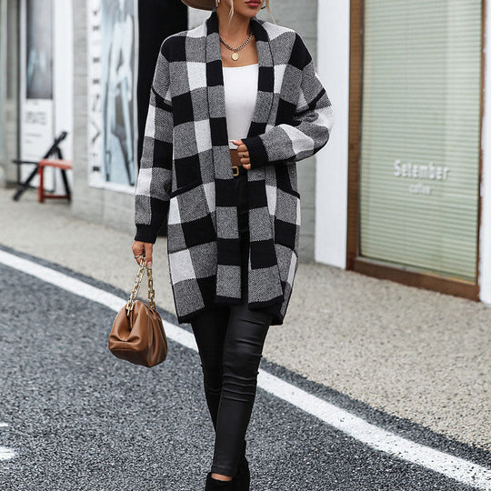 EB | Karierte Strickjacke