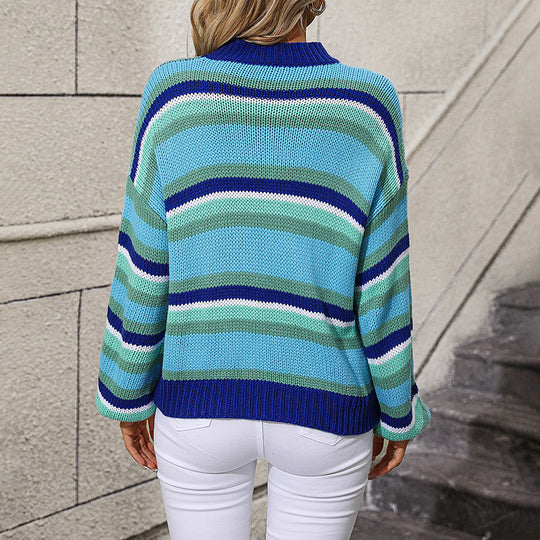 EB | Gestreifter Strickpullover in Sanften Tönen