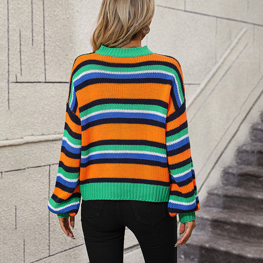 EB | Gestreifter Strickpullover in Sanften Tönen