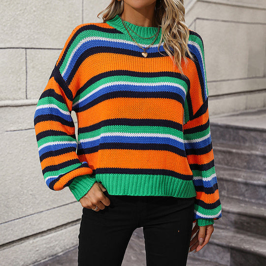 EB | Gestreifter Strickpullover in Sanften Tönen
