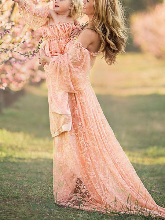 EB Schwangerschafts-Chaps, Maxi-Kleider für Fotoshootings, elegantes, schulterfreies Bandeau mit seitlichem Schlitz